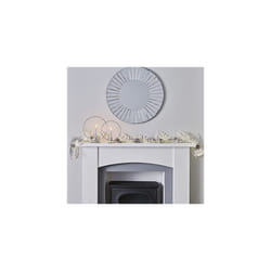 Ginger Ray White & Silver Artificial Foliage Berry Glitter Garland Christmas Fireplace Decoration, 1.8m