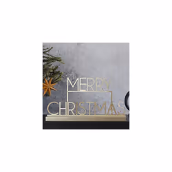 Gold Metal 'Merry Christmas' Sign Tabletop Fireplace Decoration