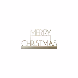 Gold Metal 'Merry Christmas' Sign Tabletop Fireplace Decoration