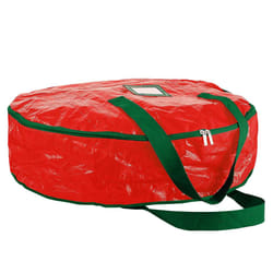 Christmas Door Wreath Garland Storage Zipped Bag Round Xmas Wall Decorations Box