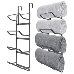 2/4 Tier Over The Door Towel Rails Rack Hanger Holder Bathroom Storage Organizer - 4 Tier