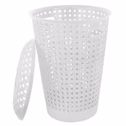 Laundry Linen Washing Basket 48L Hamper Rattan Bathroom Storage Clothes Bin Lid