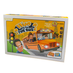 ) Kids 5 Piece Game Bundle Classic Family Educational Fun Traditional Board Games - Who is on the Bus? (Guess Who