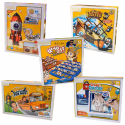) Kids 5 Piece Game Bundle Classic Family Educational Fun Traditional Board Games - One Of Each Bundle (5 Games