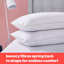 Pack 2 Silentnight Bounceback Pillows, White Hotel Pillow Pair Medium Firm Ultrabounce