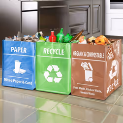 Pack of 5 Reusable Recycling Bags with Handles, Sturdy Easy Recycle Waste Removal