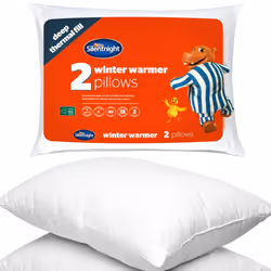 Silentnight Pack of 2 Winter Warmer Pillows, Cosy Thermal Warm Winter Pillow Pair