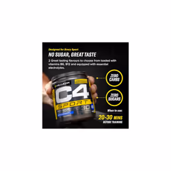 C4 Sport Pre Workout Powder ICY Blue Raspberry 30 Servings | Zero Sugar Pre Workout with Creatine Monohydrate 3.409g,