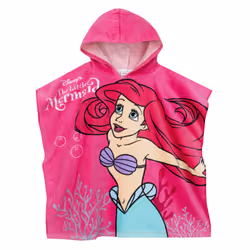Disney Girls Beach Towel | Ariel Towel Poncho | Cotton Hooded Towel | The Little Mermaid Towel for Girls | One Size Pink  lmp ...