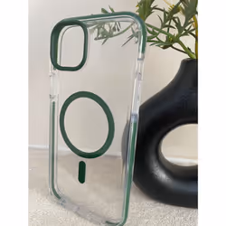 Tech21 Evo Crystal Clear Moss Green Tough Strong Case For Apple iPhone 15 Plus