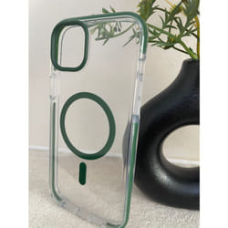 Tech21 Evo Crystal Clear Moss Green Tough Strong Case For Apple iPhone 15 Plus