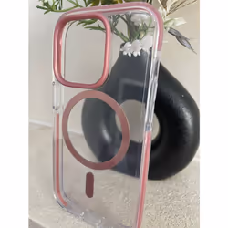 Tech21 Evo Crystal Clear Rose Gold Case Apple iPhone 14 Pro MagSafe Compatible