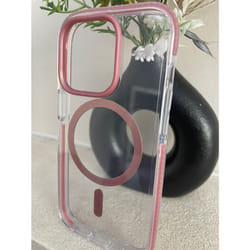 Tech21 Evo Crystal Clear Rose Gold Case Apple iPhone 14 Pro MagSafe Compatible