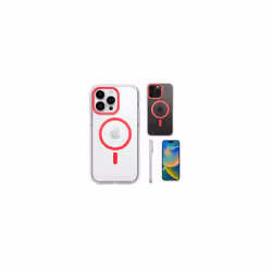 Tech21 FLEXQUARTZ Magnetic Drop Protect Clear Case for iPhone 15 Pro MAX - RED