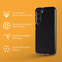 tech21 Evo Check for Samsung Galaxy S23 Plus - Smokey Black 16ft Drop Protecion Shockproof Shock-Resistant and Scratch-Resistant Phone Case