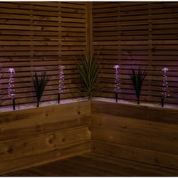 30cm Set of 4 Light up Silver Shaped Christmas Tree Garden Path Lights with 200 Rainbow LEDs
