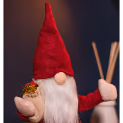 28cm Battery Operated Musical Walking Christmas Gonk Decoration in Red