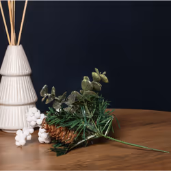 20cm Christmas Eucalyptus Pick with White Frosted Berries and Pinecone - Additional view 4