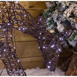71cm Light up Brown Christmas Doe & Fawn with 250 White & Warm White LEDs