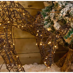 71cm Light up Brown Christmas Doe & Fawn with 250 White & Warm White LEDs