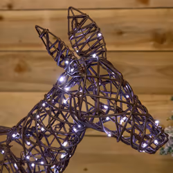 98cm Light up Brown Christmas Prancing Doe with 220 White & Warm White LEDs