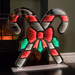 60cm Infinity Light up Candy Canes Display Christmas Decoration with Multi-Coloured LEDs on Base