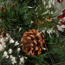 50cm Mini Christmas Tree in Burlap Base with Frosted Tips & Red Berries - Additional view 4