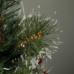 50cm Mini Christmas Tree in Burlap Base with Frosted Tips & Red Berries - Additional view 5