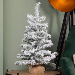 60cm Mini Imperial Snow Flocked Christmas Tree in Burlap Base