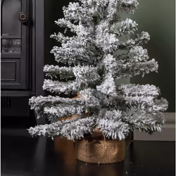 60cm Mini Imperial Snow Flocked Christmas Tree in Burlap Base