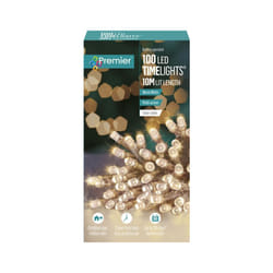 Premier - 100 LED Multi Action Battery Operated TIMELIGHTS - Warm White/Clear