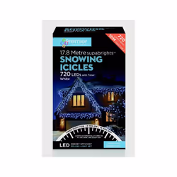 Premier - Snowing Icicles With Timer White - 720 LED