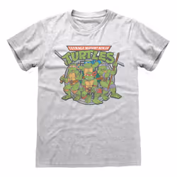 Teenage Mutant Ninja Turtles 'Retro Group' (Heather Grey) T-Shirt - Medium