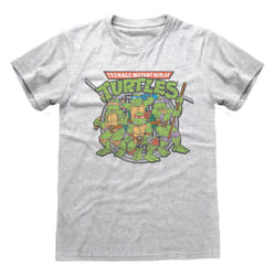 Teenage Mutant Ninja Turtles 'Retro Group' (Heather Grey) T-Shirt - XX-Large