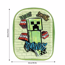 Minecraft 3D Eva Backpack Kids School Bag Rucksack Green