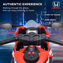 HOMCOM Honda Licensed 6V Kids Electric Motorbike Ride On Car for 3-5 Years Red