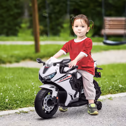 HOMCOM Honda Licensed 6V Kids Electric Motorbike Ride On Car for 3-5 Years White