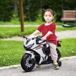 HOMCOM Honda Licensed 6V Kids Electric Motorbike Ride On Car for 3-5 Years White