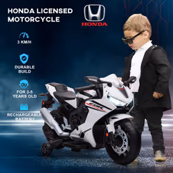 HOMCOM Honda Licensed 6V Kids Electric Motorbike Ride On Car for 3-5 Years White - Additional view 4
