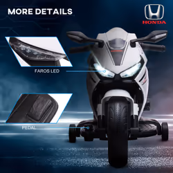 HOMCOM Honda Licensed 6V Kids Electric Motorbike Ride On Car for 3-5 Years White - Additional view 5