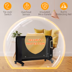 HOMCOM Mica Electric Space Heater, Portable Heater, 2 Settings 15-40C