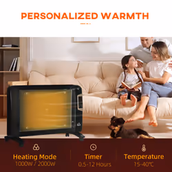 HOMCOM Mica Electric Space Heater, Portable Heater, 2 Settings 15-40C - Additional view 4