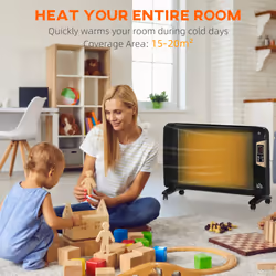 HOMCOM Mica Electric Space Heater, Portable Heater, 2 Settings 15-40C - Additional view 6