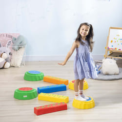 Outsunny Eight-Piece Kids Stepping Stones w/ Non-Slip Surface & Bottom, for Kids