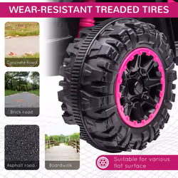 HOMCOM 12V Electric Quad Bikes for Kids Ride On Car ATV Toy for 3-5 Years Pink