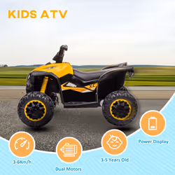 HOMCOM 12V Electric Quad Bikes for Kids Ride On Car ATV Toy for 3-5 Years Yellow - Additional view 7