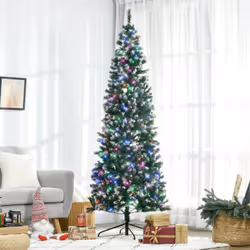 HOMCOM 7FT Prelit Artificial Xmas Tree Holiday DÃ©cor w/ 350 Colourful LED Light