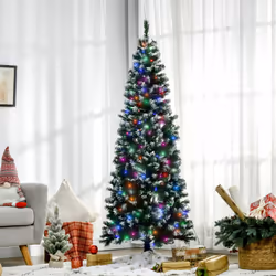 HOMCOM 6FTPrelit Artificial Xmas Tree Holiday Décor w/ 300 Colourful LED Light
