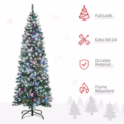 HOMCOM 6FTPrelit Artificial Xmas Tree Holiday DÃ©cor w/ 300 Colourful LED Light