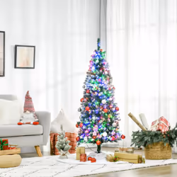 HOMCOM 5FT Prelit Artificial Xmas Tree Holiday DÃ©cor w/ 250 Colourful LED Light